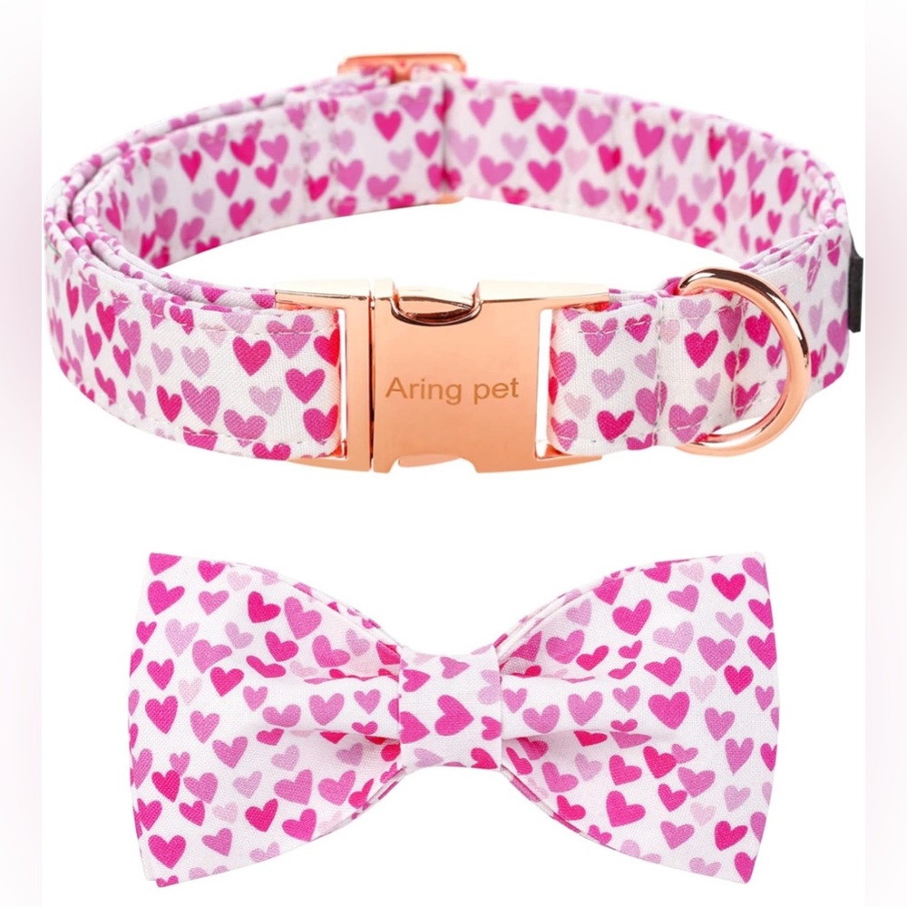 XL NWT ARING PET Valentine's Day Dog Collar, Adorable Bowtie Dog Collars